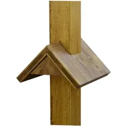 Dehn 145241 Holzpfahl 90x90mm, aus Eichenholz, mit Regendach, Regendachneigung 45° HP 90X90 2400 EHI HP90X902400EHI