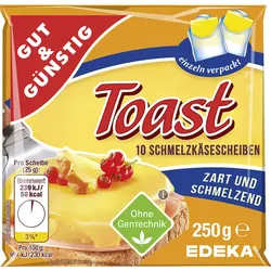 Gut & Günstig Schmelzkäsescheiben Toast 250G