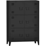 [en.casa] Hamina Büroschrank 80 x 40 x 113 cm Schwarz