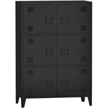 [en.casa] Hamina Büroschrank 80 x 40 x 113 cm Schwarz