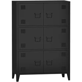 [en.casa] Hamina Büroschrank 80 x 40 x 113 cm Schwarz