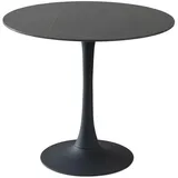 Stolkom Esstisch Schwarz, Metall, Keramik, rund Säule, 90x75x90 cm, Esszimmer, Tische, Esstische, Esstische rund