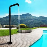 solardusche Garten Freistehende Außendusche Mit Schwenkbarem Duschkopf, Verchromte Duschsäule Aus Edelstahl for Das Badehaus Am Pool, Strand, Schwarz
