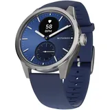 Withings ScanWatch 2 42 mm silber, Silikonarmband blau