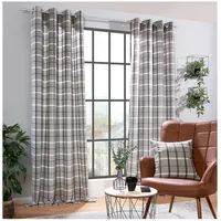 Heimtexland ® Ösenschal Cosy mit Woll-Charakter Blickdicht Tartan kariert