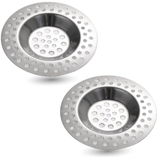 everhomely® 2er Universal Abflusssieb Dusche, Badewanne, Spülbecke rostfrei Haarsieb