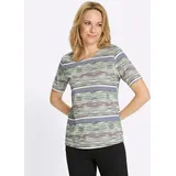 Classic Basics Sieh an! Kurzarm-Shirt in reseda-ecru-bedruckt | Gr.: 46