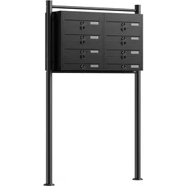 Wiltec 8er Briefkastenanlage Schwarz