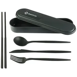 10x DishCircle Kunststoff Mehrweg Besteckset mit Aufbewahrungsbox