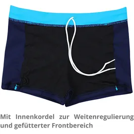 Aquarti Jungen mit Kordelzug – Schwimmhose Jungen Kinder Badehosen für Jungen Sportlich & Schnell Trocknend, Farbe: 024 Dunkelblau/Blau, Größe: 134 - 134