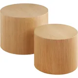 Tectake Danny Braun Eichenoptik 2er Set 50 x 50 x 45 cm