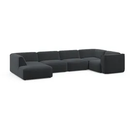 Raum.Id Wohnlandschaft Merid U-Form, jederzeit durch Module erweiterbar, B/T/H: 367/206/70 cm«, Cord Ottomane links grau/anthrazit