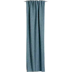 Vorhang GÖZZE "Gigolo - Schlaufenschal mit Multifunktionsband" Gr. 1, blau (aquablau), B:140cm H:245cm, Polyester, Gardinen, HxB: 245x140, Blackout Vorhang