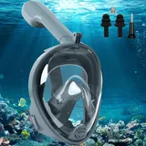 Schnorchelmaske Erwachsene Tauchermaske, 180° Sichtfeld Faltbare Professionelle Vollmaske Tauchmaske, Verstellbares Abnehmbarer Snorkel Mask Wasserdicht mit Kameraposition für Damen Herren