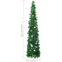 vidaXL Künstlicher Pop-Up-Weihnachtsbaum Grün 180 cm PET