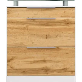 borchardt Möbel Oliva 89 x 104 x 24 cm mit 2 Doppeltrommeln und 1 Schubkasten weiß matt / weiß