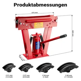 Wiltec Rohrbiegemaschine hydraulisch 8t Rohrbiegegerät Rohrbieger Biegemaschine