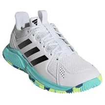 adidas Damen/Herren Handballschuhe, - Court Flight weiß/gelb/blau