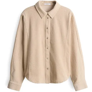 OPUS Damen Langarmbluse | FRENKI Regular Overshirt aus Cord Macadamia, 36 - 36