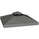 MC Star Pavillon 3 x 3 m Ersatzdach für Pavillon, Pavillon-Ersatzplane, mit Wasserablauf-Löchern, UPF30+, Sonnenschutz, Dunkelgrau