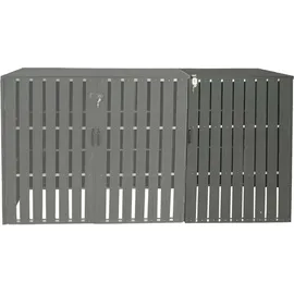 Mendler WPC-Mülltonnenverkleidung HWC-J28 66 x 115 cm grau