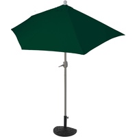 Mendler Sonnenschirm halbrund Parla, Halbschirm Balkonschirm, UV 50+ Polyester/Alu 3kg 300cm mit Ständer - grün