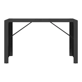 vidaXL Bartisch mit Glasplatte Schwarz 185x80x110 cm Poly Rattan
