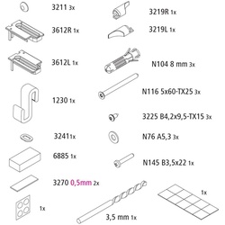 Kermi ZBPE023 Set Montagekleinteile Farbe: silber hochglanz 2535709