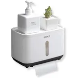 BEBUSINGOTO Toilettenpapierhalter zur Wandmontage mit Ablagefläche, selbstklebend, ohne Bohren: Badezimmerinstallationen mit wasserdichter und