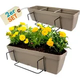 GarPet Blumenkasten 60 x 16 x 16 cm Schwarz
