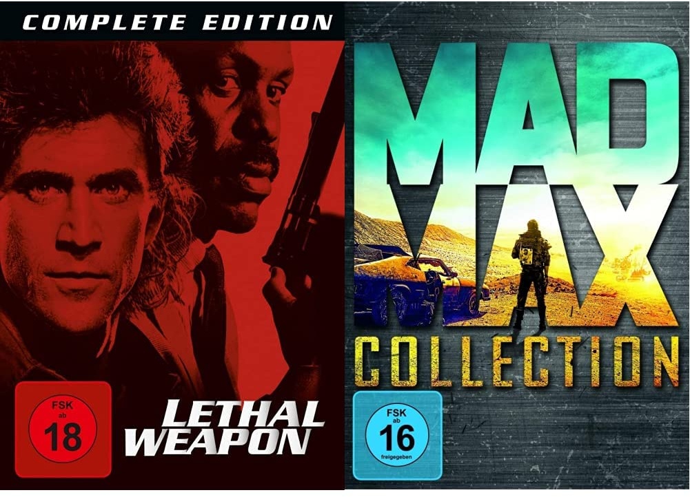 Lethal Weapon 1-4 - Complete Edition [8 DVDs] & Mad Max - Collection [4 DVDs]