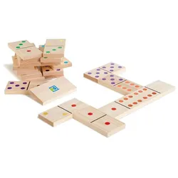 BS Toys Lernspielzeug Legespiel Riesen Holz-Domino, Dominospiel mit 28 großen Spielsteinen