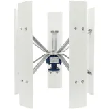 Mini Windkraftanlage Vertikal Windturbine Balkon Windrad Stromerzeugung mit Controller, 5 Blätter Windgenerator 24V Windenergie für Zuhause, Boot, Straßenbeleuchtung