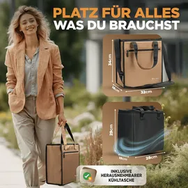 MIVELO Fahrradtasche Einkaufstasche schwarz
