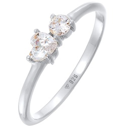 Elli Herz Zirkonia Symbol Verlobung 925 Silber 54 Damen 