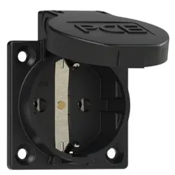 PCE 1050-0ss Schutzkontakt-Anbausteckdose P-Nova+ 50x50 nat IP54 seitlich (schwarz) 10500ss