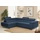 Fun Möbel Ecksofa Sofa mit Schlaffunktion METZ Stoff Poso Blau Ottomane Links