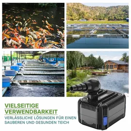 Wiltec CDF-6000 Teichpumpe 24V DC 6000 l/h 40 W