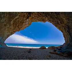 Fototapete PAPERMOON "Höhle Cala Luna Sardinien", bunt, B:4,5m L:2,8m, Vlies, Tapeten