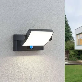 LINDBY LED-Solar-Außenwandlampe Sherin, anthrazit, Sensor - schwarz,