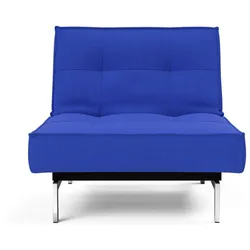 Sessel INNOVATION LIVING TM "Splitback", blau, B:90cm H:79cm T:90cm, 100% Polyester, Sessel, mit chromglänzenden Beinen, in skandinavischen Design