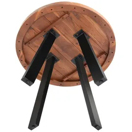 SAM Outillage SAM Esstisch, Braun, Holz, Echtholz,Akazie, Rund,Rund, eckig, 90x78x90 cm, Akazienholz nussbaumfarben schwarz SOPHIA