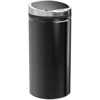 Homcom Sensor-Mülleimer, Schwarz, Metall, 30.5x68x30.5 cm, Küchen, Küchenausstattung, Mülleimer