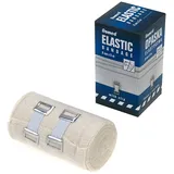 Romed Elastische Mittelzugbinden Fixierbinde mit Halteklammer in Folie 8 cm x 5 m 5 Stück