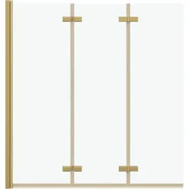 vidaXL Elijah Duschwand rechts 130 x 138 cm Gold transparent