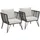 Tectake tectake® Garten-Loungesessel Sundo im Rope-Design, abnehmbare Polyesterbezüge, 75,5 x 67 x 71 cm,