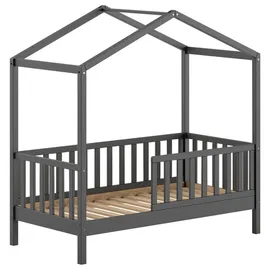 Vipack Hausbett Junior 70 x 140 cm Kiefer massiv anthrazit