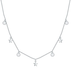 Lulu & Jane Diamant-Kette Kreise/Sterne Sterling Silber Diamant in Gelbgold Silver Damen 