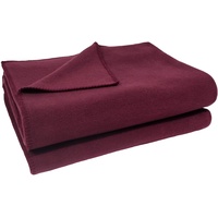 Soft-Fleece-Decke – Polarfleece-Decke mit Häkelstich – flauschige Kuscheldecke – 180x220 cm – 390 wine - von ’zoeppritz since 1828’