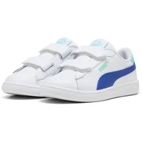 Puma Smash 3.0 L V PS Sneaker, White-Vivid Blue-Aquatic,